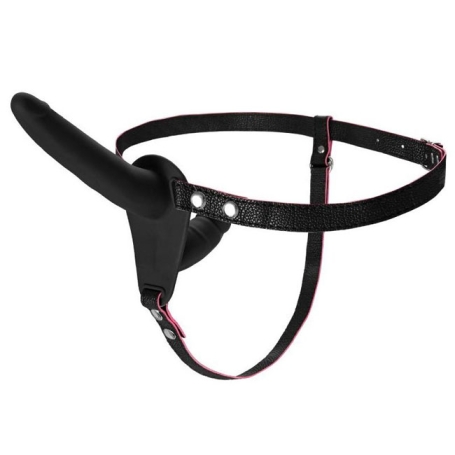 Страпон ToyFa Black&amp;Red с вагинальной насадкой